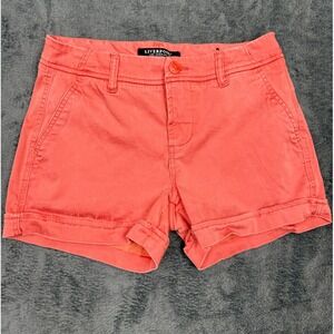 Liverpool Los Angeles Coral Orange Cotton Blend Shorts Womens Size 4